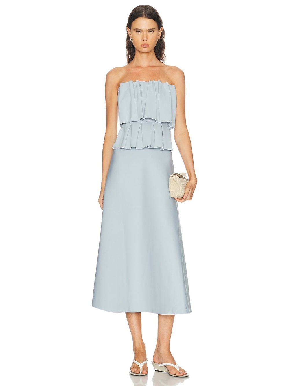House of Dagmar light blue sculpted tube dress